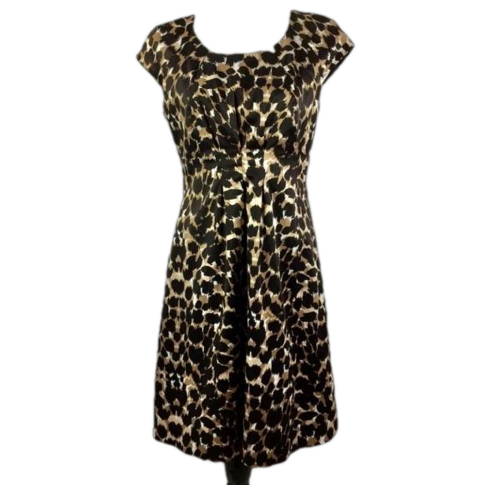 KENAR Animal Print Cap Sleeve Dress - Size 8
